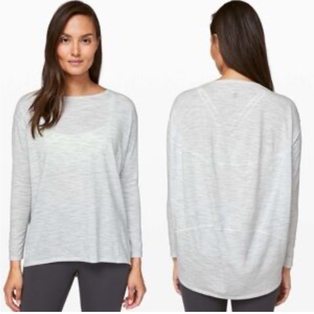 Lululemon Athletica Heathered Gray Long Sleeve Top